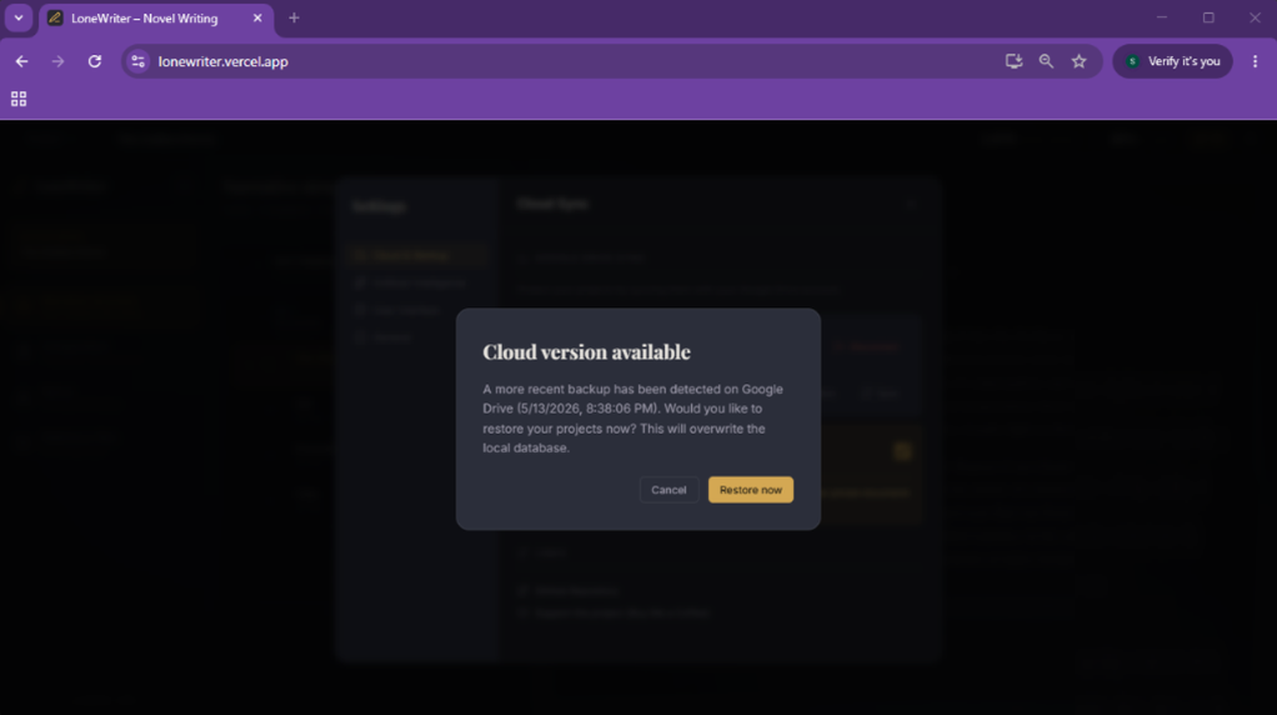 Cloud version available indicator