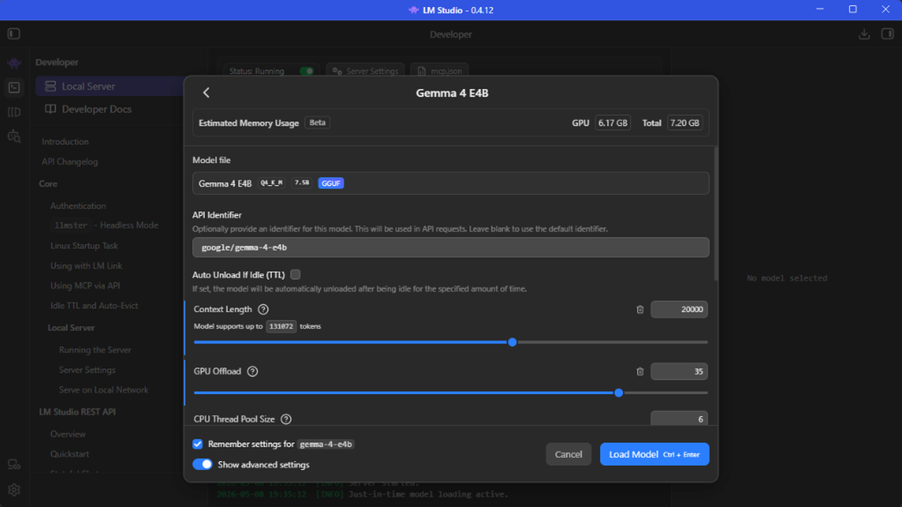 3. Load the model into your system memory.